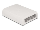 Delock Keystone Leergehäuse Aufputz 4 Port für Glasfaser und Netzwerk weiß