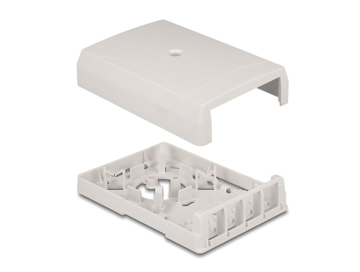 Delock Keystone Leergehäuse Aufputz 4 Port für Glasfaser und Netzwerk weiß
