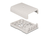 Delock Keystone Leergehäuse Aufputz 4 Port für Glasfaser und Netzwerk weiß