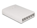 Delock Keystone Leergehäuse Aufputz 6 Port für Glasfaser und Netzwerk weiß
