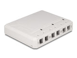Delock Keystone Leergehäuse 6 Port für Glasfaser und Netzwerk weiß