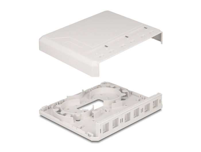 Delock Keystone Leergehäuse 6 Port für Glasfaser und Netzwerk weiß