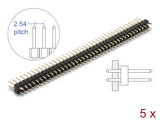 Delock Stiftleiste 40 Pin, Rastermaß 2,54 mm, 2-reihig, gerade, 5 Stück