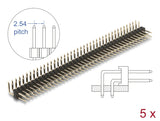 Delock Stiftleiste 40 Pin, Rastermaß 2,54 mm, 2-reihig, gewinkelt, 5 Stück