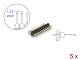 Delock Stiftleiste 10 Pin, Rastermaß 1,27 mm, 1-reihig, gerade, 5 Stück