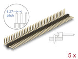 Delock Stiftleiste 40 Pin, Rastermaß 1,27 mm, 1-reihig, gewinkelt, 5 Stück