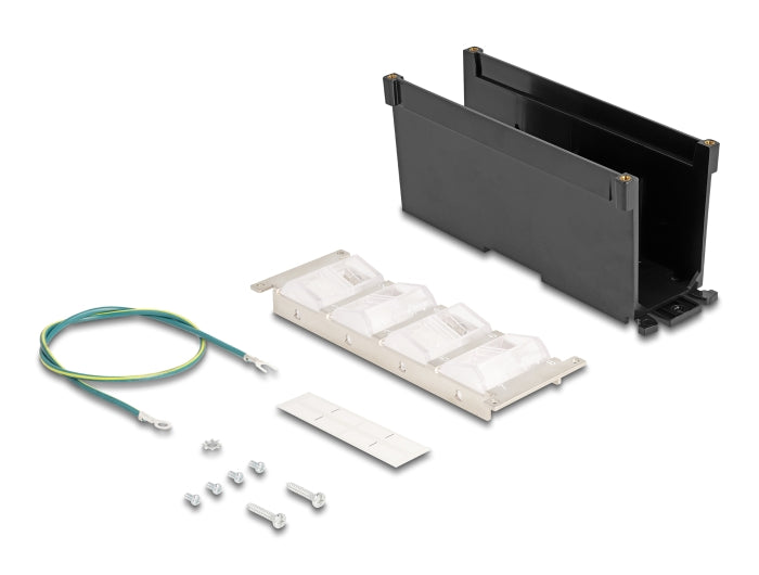 Delock Keystone Halterung 8 Port neigbar für Hutschiene oder Wandmontage
