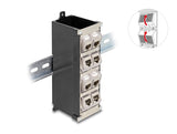 Delock Keystone Halterung 8 Port neigbar für Hutschiene oder Wandmontage