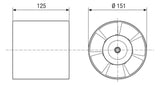 MAICO Kleinraumventilator 151mm 230V Kst ERV 150 Standard 366cbm/h Rohranb ws