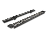 Delock 19″ Keystone Patchpanel 24 Port gewinkelt mit Entlastungsschiene schwarz