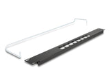 Delock 19″ D-Typ Patchpanel mit Entlastungsschiene 8 Port mittig 1 HE schwarz