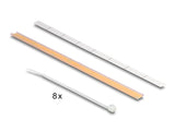 Delock 19″ D-Typ Patchpanel mit Entlastungsschiene 8 Port mittig 1 HE schwarz