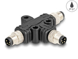 Delock M8 T-Splitter A-kodiert 4 Pin 1 x Stecker zu 2 x Stecker Parallelschaltung