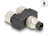 Delock M8 Y-Splitter A-kodiert 4 Pin 1 x Stecker zu 2 x Buchse Parallelschaltung