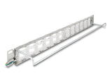 Delock 19″ Keystone Patchpanel mit 24 neigbaren Ports und Entlastungsschiene