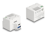 Delock Keystone Modul mit USB Typ-A und USB Type-C™ Ladebuchse PD 20 W weiß