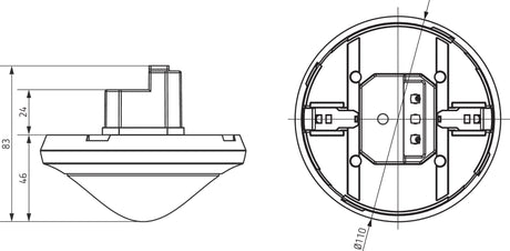 Präsenzmelder EB 0-360°                           110-230V ws IP54 fernb