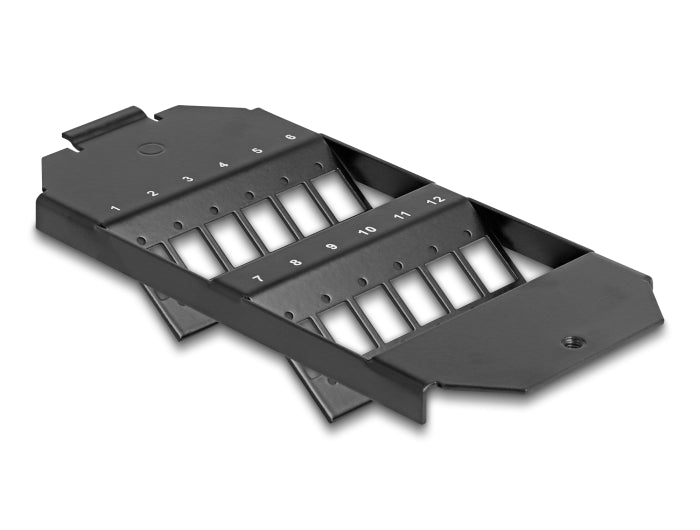 Delock LWL Halterung für Bodentank 12 Port für SC Simplex / LC Duplex Kupplungen schwarz