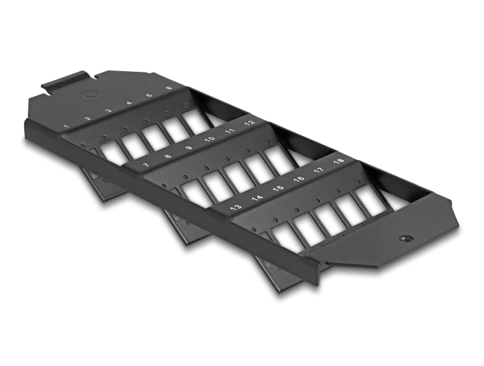 Delock LWL Halterung für Bodentank 18 Port für SC Simplex / LC Duplex Kupplungen schwarz
