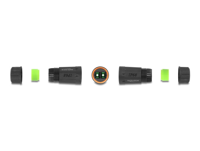 Delock LWL Kabelverbinder SC Duplex Buchse zu SC Duplex Buchse APC mit M20 Gewinde IP68 staub- und wasserdicht
