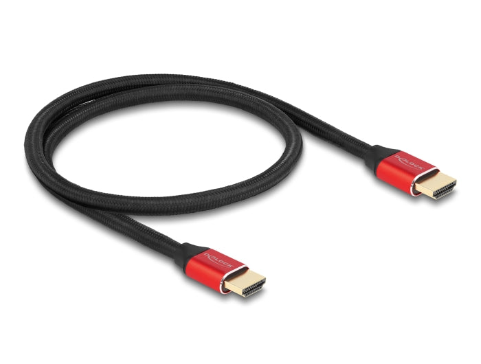 Delock Ultra High Speed HDMI Kabel 48 Gbps 8K 60 Hz rot 0,5 m zertifiziert