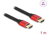 Delock Ultra High Speed HDMI Kabel 48 Gbps 8K 60 Hz rot 1 m zertifiziert