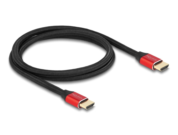 Delock Ultra High Speed HDMI Kabel 48 Gbps 8K 60 Hz rot 1 m zertifiziert