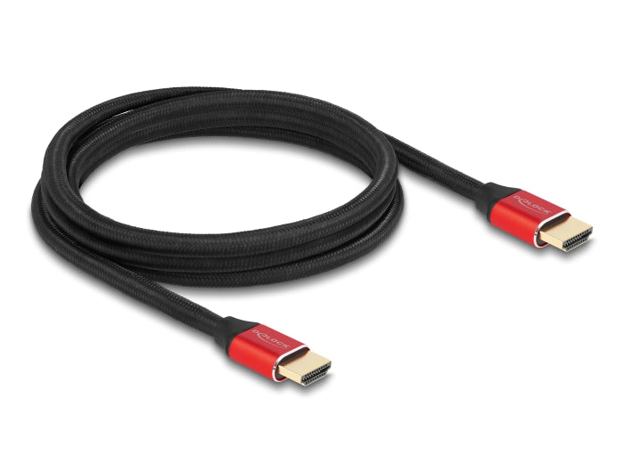 Delock Ultra High Speed HDMI Kabel 48 Gbps 8K 60 Hz rot 2 m zertifiziert