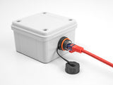 Delock Kabelverbinder RJ45 Buchse zu RJ45 Buchse Cat.6A mit M20 Gewinde und Verschlusskappe IP68 staub- und wasserdicht