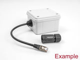 Delock Kabel RJ45 Stecker zu RJ45 Buchse Cat.6A zum Einbau mit M20 Gewinde und Gehäuse IP68 staub- und wasserdicht 25 cm schwarz