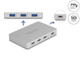 Delock 7 Port USB Hub mit 4 x USB Type-C™ Buchse und 3 x USB Typ-A Buchse mit PD 82 W