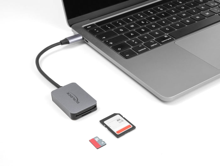 Delock USB Type-C™ Card Reader im Aluminium Gehäuse für SD oder Micro SD Speicherkarten