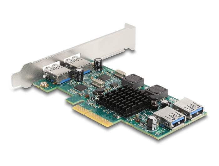 Delock PCI Express x4 Karte zu 2 x extern USB 5 Gbps Typ-A + 2 x intern USB 5 Gbps Typ-A Dual Channel - Low Profile Formfaktor
