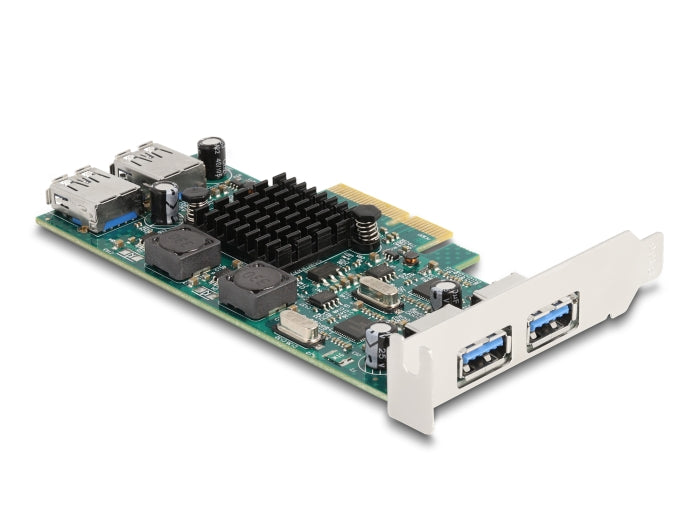 Delock PCI Express x4 Karte zu 2 x extern USB 5 Gbps Typ-A + 2 x intern USB 5 Gbps Typ-A Dual Channel - Low Profile Formfaktor