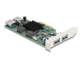Delock PCI Express x4 Karte zu 2 x extern USB 5 Gbps Typ-A + 2 x intern USB 5 Gbps Typ-A Dual Channel - Low Profile Formfaktor