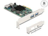 Delock PCI Express x4 Karte zu 2 x extern USB 5 Gbps Typ-A + 2 x intern USB 5 Gbps Typ-A Dual Channel - Low Profile Formfaktor