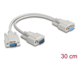 Delock Adapter Y-Kabel D-Sub9 1 x Buchse zu 2 x Stecker mit Schrauben 30 cm