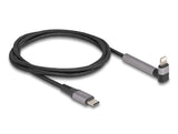 Delock Daten- und Ladekabel USB Type-C™ zu Lightning™ für iPhone™, iPad™, iPod™ gewinkelt mit Ständerfunktion schwarz 1,5 m MFi