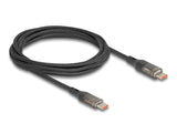 Delock USB 2.0 Daten- und Schnellladekabel USB Type-C™ Stecker zu Stecker PD 3.0 100 W mit Leistungsanzeige transparent 2 m