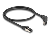 Delock RJ45 Netzwerkkabel Cat.8.1 S/FTP 90° oben gewinkelt / gerade 0,5 m schwarz
