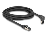 Delock RJ45 Netzwerkkabel Cat.8.1 S/FTP 90° oben gewinkelt / gerade 3 m schwarz