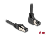 Delock RJ45 Netzwerkkabel Cat.8.1 S/FTP 90° oben gewinkelt / gerade 5 m schwarz