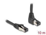 Delock RJ45 Netzwerkkabel Cat.8.1 S/FTP 90° oben gewinkelt / gerade 10 m schwarz