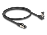 Delock RJ45 Netzwerkkabel Cat.8.1 S/FTP 90° unten gewinkelt / gerade 0,5 m schwarz