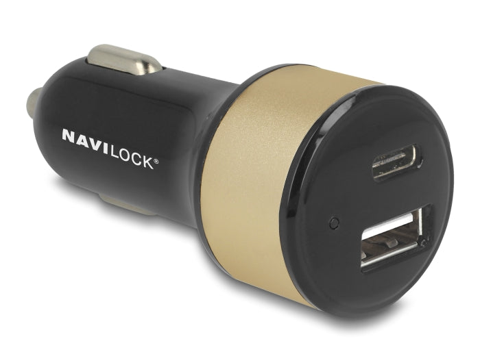 Navilock Kfz Ladeadapter 1 x USB Type-C™ + 1 x USB Typ-A 32 W