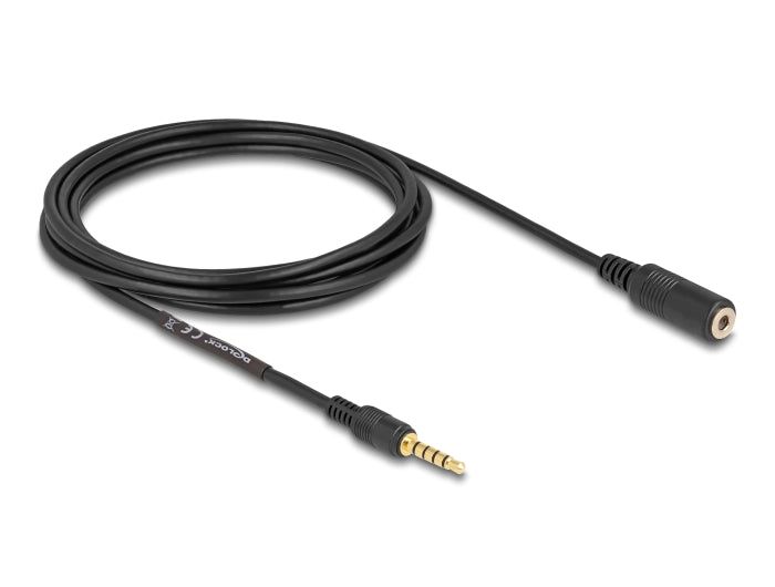 Delock Verlängerungskabel Klinke 3,5 mm 5 Pin Stecker zu Buchse 3 m schwarz