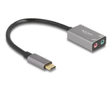 Delock Externe USB Soundkarte mit USB Type-C™ Stecker auf 2 x 3,5 mm Klinkenbuchse Plug & Play Audio Adapter