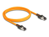 Delock RJ45 Netzwerkkabel mit USB Type-C™ Portfinder Funktion Self Tracing Cat.6A S/FTP 1 m orange