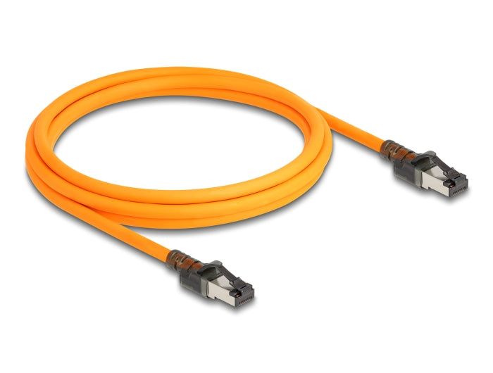Delock RJ45 Netzwerkkabel mit USB Type-C™ Portfinder Funktion Self Tracing Cat.6A S/FTP 2 m orange