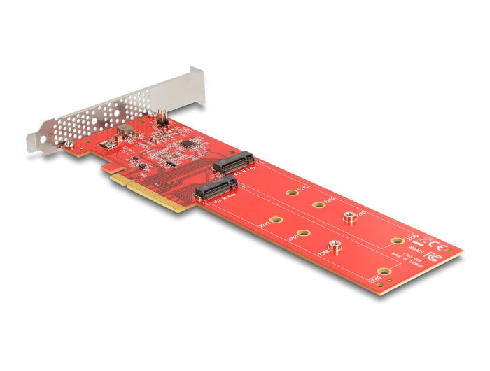 Delock PCI Express x8 Karte zu 2 x intern NVMe M.2 Key M 110 mm - Bifurcation - Low Profile Formfaktor